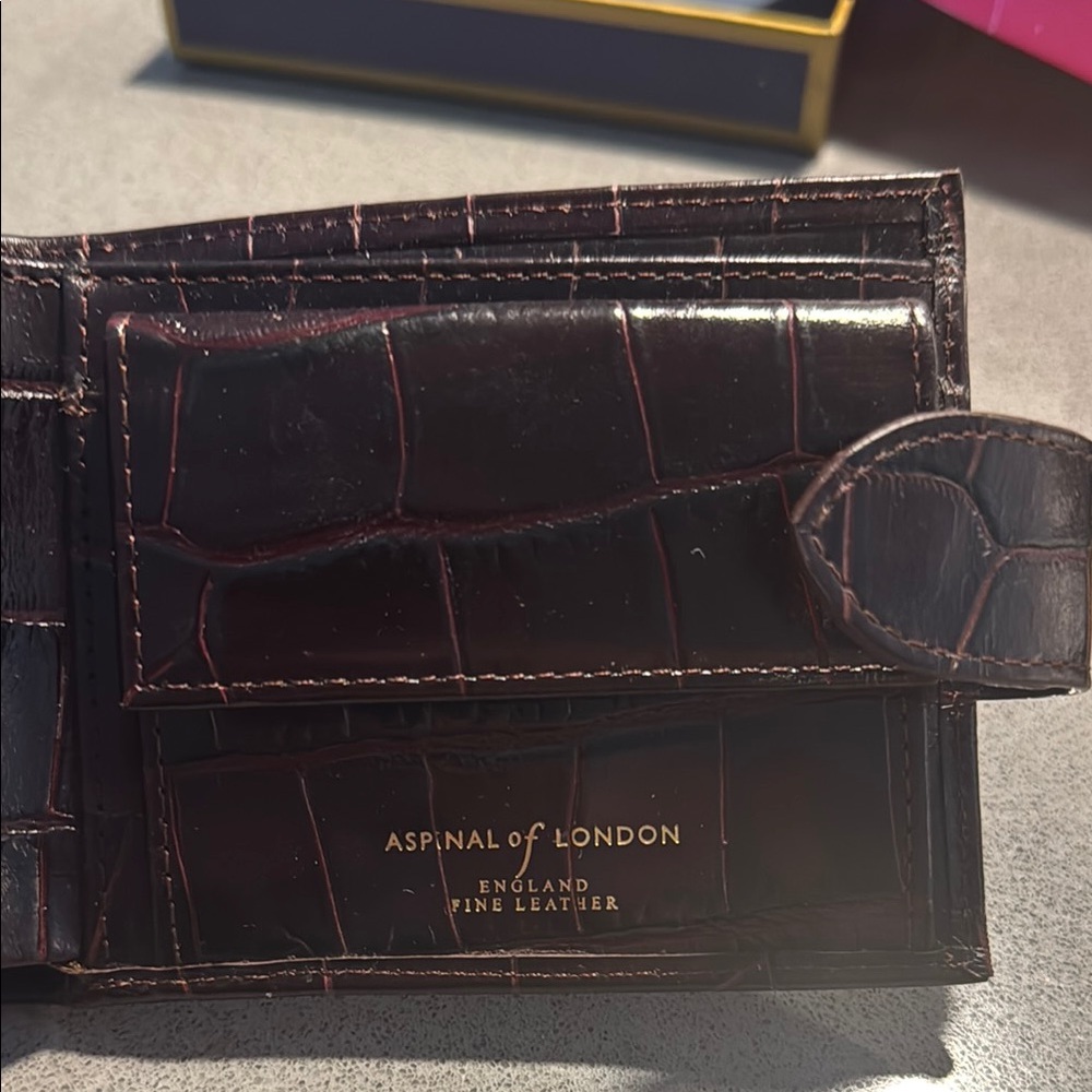 NWT Aspinal of London croc embossed bifold Wallet - Picture 6 of 14